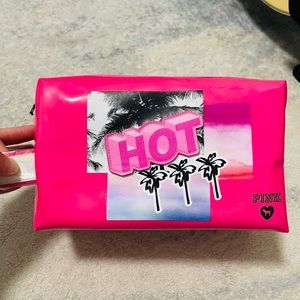 NWT Victoria's Secret Pink HOT Large Cosmetic Bag/Make Up Case Pink Multicolored